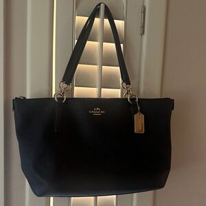 Coach Black Tote with Gold Accents